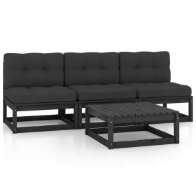 4-piece garden furniture set with solid pine wood cushions by vidaXL, Garden sets - Ref: Foro24-3076358, Price: 364,89 €, Dis...