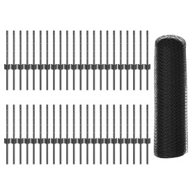 Postes de Cerca 11 pcs U-Channel Gris 40 cm de
