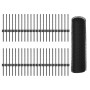 Postes de Cerca 11 pcs U-Channel Gris 40 cm de Acero, Cerca Hexagonal Gris 0.4x100 m de Acero de , Postes de cerca - Ref: For...
