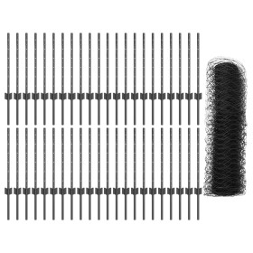 postes de valla 11 pcs U-Channel Gris 60 cm
