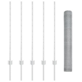Postes de Cerca 10 pcs U-Channel 100 cm Acero Galvanizado, Cerca Hexagonal 1x10 m Acero Galvanizado by , fence posts - Ref: F...