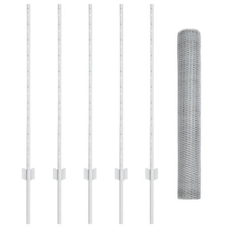 Postes de Cerca 10 pcs U-Channel 100 cm Acero Galvanizado, Cerca Hexagonal 1x10 m Acero Galvanizado de , Postes de cerca - Re...