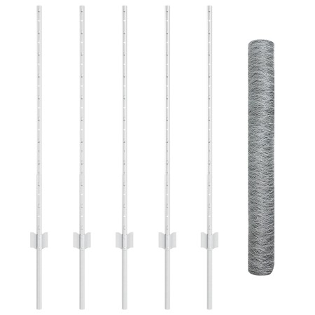Postes de Cerca 10 pcs U-Channel 100 cm Acero Galvanizado, Cerca Hexagonal 1x10 m Acero Galvanizado de , Postes de cerca - Re...
