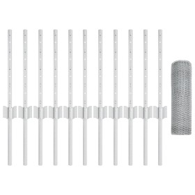 Postes de Valla 11 pcs Canales en U 40 cm Acero