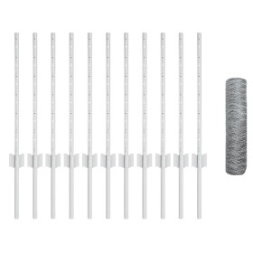 Postes de Cerca 11 pcs U-Channel 60 cm Acero