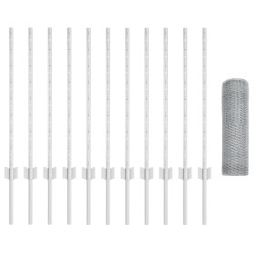 Postes de Valla 11 pcs U-Channel 80 cm Acero