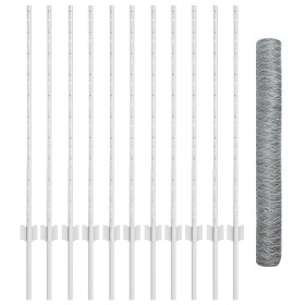 Juego de Vallas de Jardín Hexagonal Juego de 2 Acero galvanizado by , fence posts - Ref: Foro24-3337001, Price: 68,89 €, Disc...