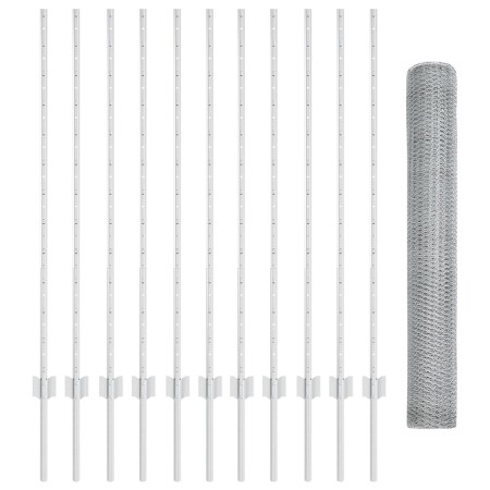 Conjunto de Cerca de Jardín Kit de 2 Acero Galvanizado 25 x 1.2 m by , fence posts - Ref: Foro24-3337003, Price: 85,33 €, Dis...