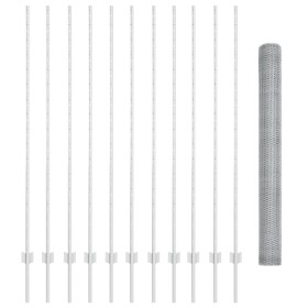 Set de Cerca Jardín Set de 2 Acero Galvanizado Cerca de 25 x 1.5 m de , Postes de cerca - Ref: Foro24-3337010, Precio: 114,39...