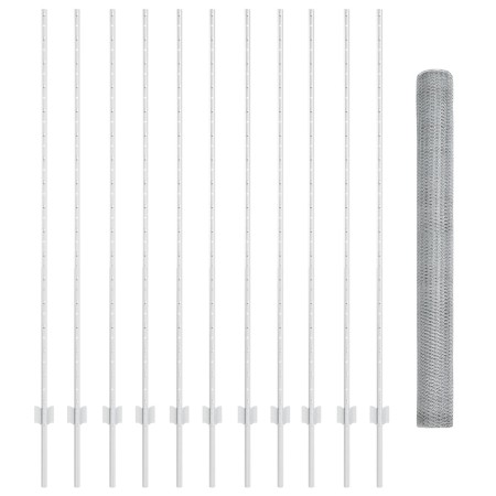 Set de Cerca Jardín Set de 2 Acero Galvanizado Cerca de 25 x 1.5 m de , Postes de cerca - Ref: Foro24-3337010, Precio: 114,39...