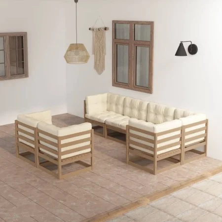 Garden furniture set 7 pieces and cushions solid pine wood by vidaXL, Garden sets - Ref: Foro24-3076697, Price: 785,68 €, Dis...