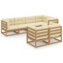 Garden furniture set 7 pieces and cushions solid pine wood by vidaXL, Garden sets - Ref: Foro24-3076697, Price: 797,58 €, Dis...
