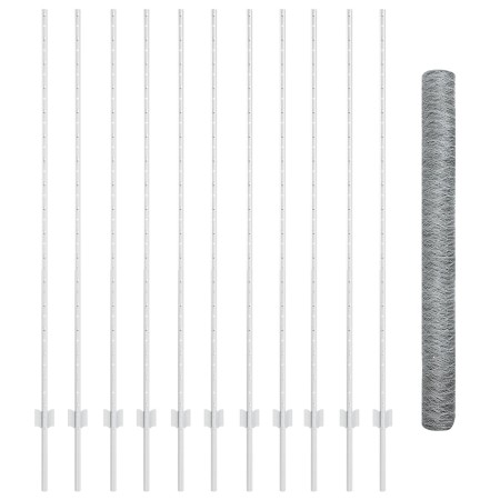 Poste de Cerca 22 pcs U-Channel 160 cm Acero Galvanizado, Cerca Hexagonal 1.6x25 m Acero Galvanizado by , fence posts - Ref: ...