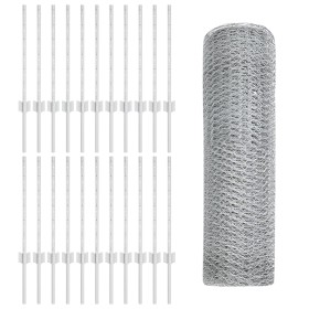 Postes de Cerca 11 pcs U-Channel 60 cm Acero Galvanizado, Cerca Hexagonal 0.6x50 m Acero Galvanizado by , fence posts - Ref: ...