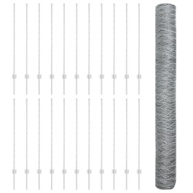 Poste de Cerca 22 pcs U-Channel 120 cm Acero
