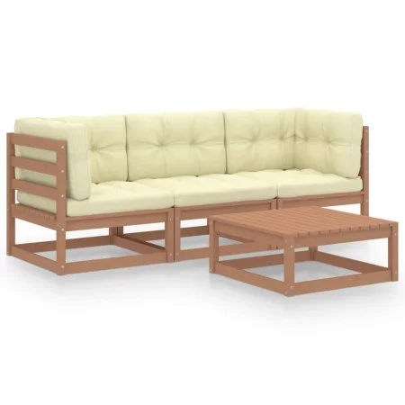 Gartenmöbel 4 Stück mit Kissen aus massivem Kiefernholz von vidaXL, Gartensets - Ref: Foro24-3076377, Preis: 343,01 €, Rabatt: %