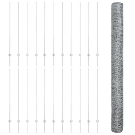 Postes de Cerca 22 pcs U-Channel 140 cm de Acero Galvanizado, Cerca Hexagonal 1.4x50 m de Acero Galvanizado by , fence posts ...