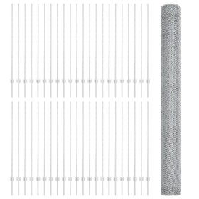Posts de Cerca 22 pcs U-Channel 140 cm Acero Galvanizado, Cerca Hexagonal 1,4x100 m Acero Galvanizado von , Zaunpfosten - Ref...