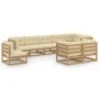 Garden furniture set 9 pieces and cushions solid pine wood by vidaXL, Garden sets - Ref: Foro24-3076727, Price: 1,00 €, Disco...