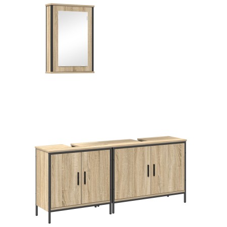 Conjunto de Muebles de Baño de 3 Piezas de Madera Ingenierizada de Roble von , Badezimmerwaschtische - Ref: Foro24-3345140, P...