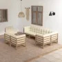 Garden furniture 8 pieces and cushions solid pine wood by vidaXL, Garden sets - Ref: Foro24-3076717, Price: 980,37 €, Discoun...