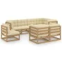 Garden furniture 8 pieces and cushions solid pine wood by vidaXL, Garden sets - Ref: Foro24-3076717, Price: 980,37 €, Discoun...