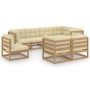 Gartenmöbel 8-teilig und Kissen aus massivem Kiefernholz von vidaXL, Gartensets - Ref: Foro24-3076717, Preis: 980,37 €, Rabat...