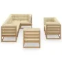 Garden furniture 8 pieces and cushions solid pine wood by vidaXL, Garden sets - Ref: Foro24-3076717, Price: 980,37 €, Discoun...