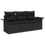 Juego de Sofá de Jardín de 3 Piezas con Cojines Negro Ratán Poli by , Outdoor sofas - Ref: Foro24-3345223, Price: 220,26 €, D...