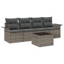 Conjunto de Sofá de Jardín de 5 Piezas con Cojines Gris Poliratán by , Outdoor sofas - Ref: Foro24-3345229, Price: 317,52 €, ...