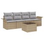 Juego de Sofá de Jardín de 5 Piezas con Cojines Beige de Ratán Sintético von , Outdoor-Sofas - Ref: Foro24-3345230, Preis: 32...