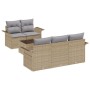 Conjunto de Sofás de Jardín de 6 Piezas con Cojines Beige Polirratán by , Outdoor sofas - Ref: Foro24-3345240, Price: 455,23 ...