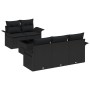Conjunto de Sofá de Jardín de 6 Piezas con Cojines Negro Poliratán | Foro24.es | Tu tienda online para hogar, jardín y más Foro24.es