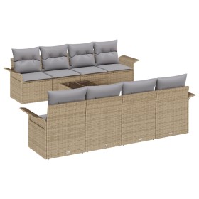 Juego de Sofá de Jardín de 9 Piezas con Cojines Beige de Ratán Poliéster by , Outdoor sofas - Ref: Foro24-3345290, Price: 593...