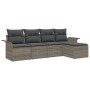 Juego de Sofá de Jardín de 5 Piezas con Cojines Gris de Poliratán by , Outdoor sofas - Ref: Foro24-3345319, Price: 307,26 €, ...