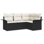 Conjunto de sofá de 4 piezas con cojines negro poliratán by , Outdoor sofas - Ref: Foro24-3345337, Price: 289,54 €, Discount: %