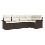 Juego de sofá de 5 piezas con cojines marrón poliratán by , Outdoor sofas - Ref: Foro24-3345358, Price: 353,33 €, Discount: %