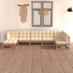 Garden furniture set 7 pieces and cushions solid pine wood by vidaXL, Garden sets - Ref: Foro24-3076747, Price: 750,22 €, Dis...
