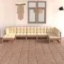 Gartenmöbel-Set 7-teilig und Kissen aus massivem Kiefernholz von vidaXL, Gartensets - Ref: Foro24-3076747, Preis: 751,00 €, R...