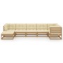 Garden furniture set 7 pieces and cushions solid pine wood by vidaXL, Garden sets - Ref: Foro24-3076747, Price: 751,00 €, Dis...