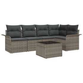Conjunto de Sofá de 5 Piezas de Jardín con Cojines Ratán Poliéster Negro de , Sofás de exterior - Ref: Foro24-3345369, Precio...