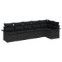 Conjunto de sofá de jardín  6 piezas con cojines negro poliratán | Foro24.es | Tu tienda online para hogar, jardín y más Foro24.es
