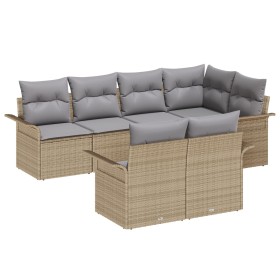 Juego de Sofá de Jardín de 7 Piezas con Cojines Beige Ratán de Polietileno by , Outdoor sofas - Ref: Foro24-3345400, Price: 5...