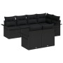 Conjunto de Sofás de Jardín de 7 Piezas con Cojines Negro de Poliratán by , Outdoor sofas - Ref: Foro24-3345403, Price: 519,9...