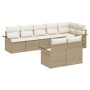 Juego de sofá de jardín de 8 piezas con cojines Beige Poliratán by , Outdoor sofas - Ref: Foro24-3345411, Price: 590,42 €, Di...