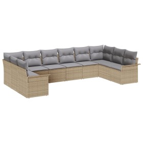 Set de Sofá de Jardín de 10 Piezas con Cojines Ratán Sintético Beige von , Outdoor-Sofas - Ref: Foro24-3345540, Preis: 654,86...