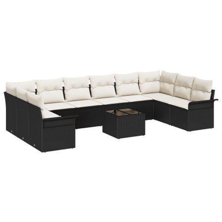 Juego de Sofá de Jardín de 10 Piezas con Cojines Poliratán Marrón by , Outdoor sofas - Ref: Foro24-3345547, Price: 624,99 €, ...