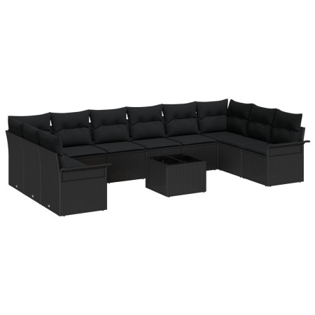 Juego de Sofá de Jardín de 11 Piezas con Cojines Beige de Poliratán by , Outdoor sofas - Ref: Foro24-3345553, Price: 708,70 €...