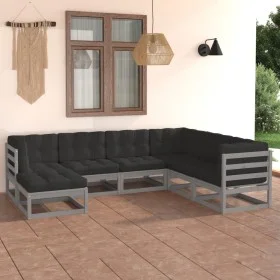 Gartenmöbelset 7-teilig und Kissen aus massivem Kiefernholz von vidaXL, Gartensets - Ref: Foro24-3076756, Preis: 592,15 €, Ra...