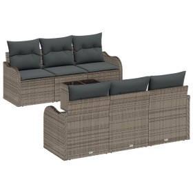 Juego de Sofá de Jardín de 7 Piezas con Cojines Gris Poliratán by , Outdoor sofas - Ref: Foro24-3345589, Price: 487,68 €, Dis...